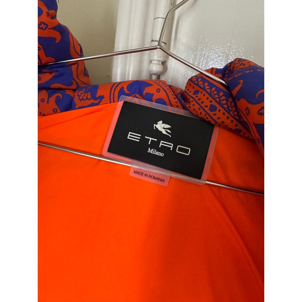 Etro Down Jacket Orange Blue 40 - image 6